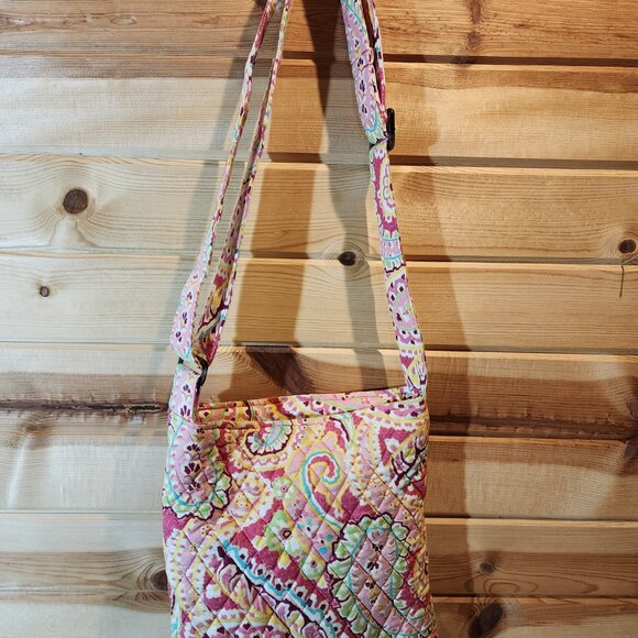 Vintage Vera Bradley Quilted Crossbody Bag – Pink Paisley Floral Print - Picture 6 of 10